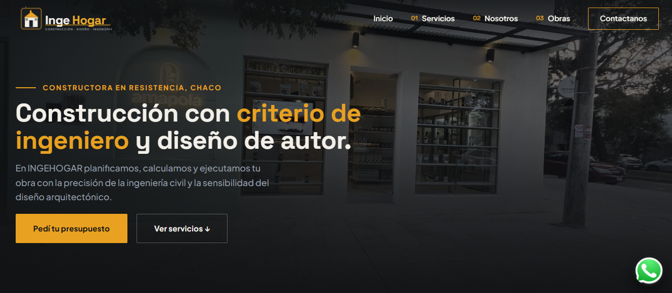 Landing page de Inge Hogar